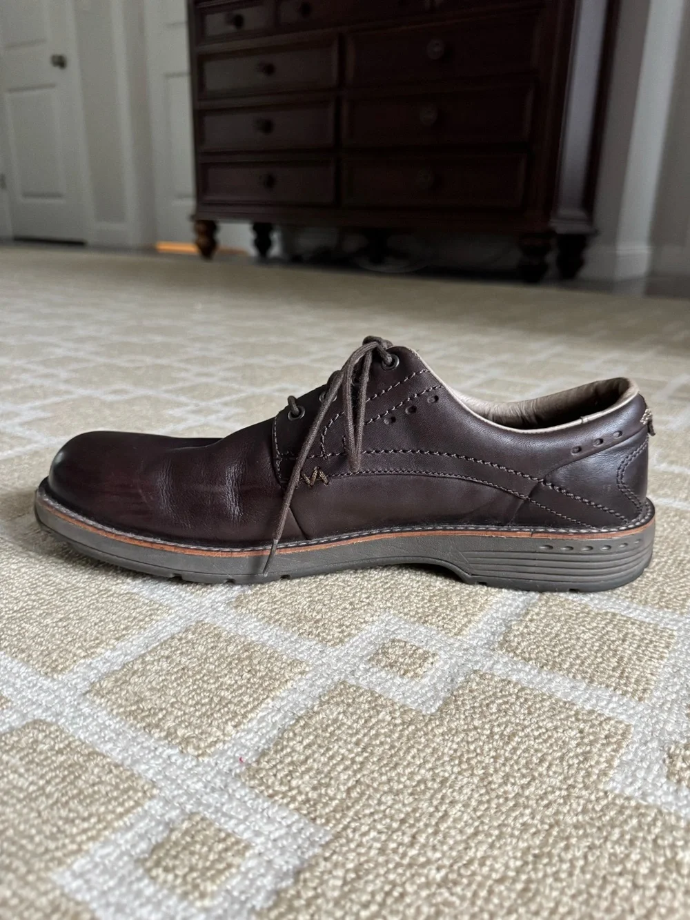 Merrell Performance Leather Oxford Walking Shoes Brown Men’s Size 11
